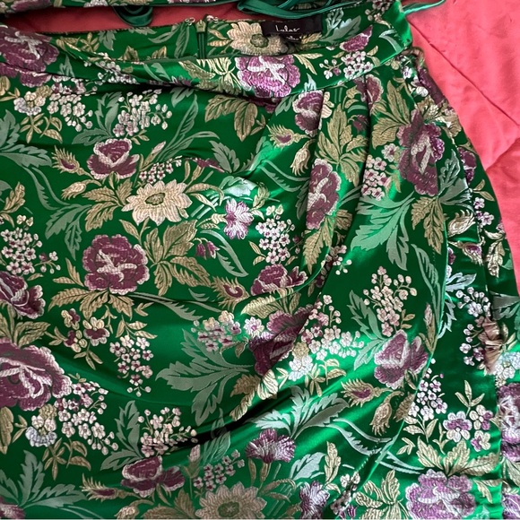 Sweetly Chic Green Floral Jacquard Two-Piece Mini Dress - Picture 13 of 14